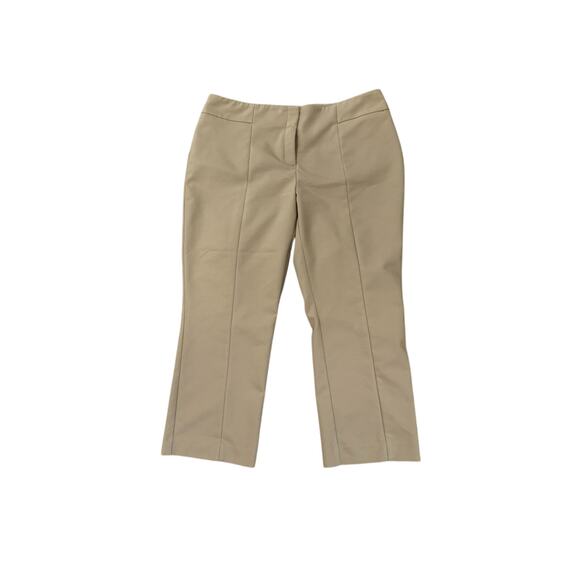 Chico’s So Slimming 2 tan ankle pants Cotton Blend Office women’s 12 - Picture 3 of 10